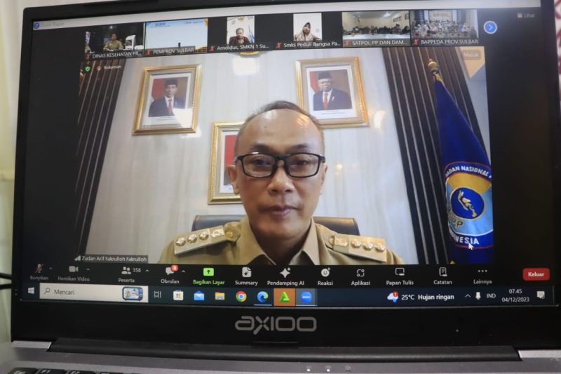 (apel pagi Dinkes Sulbar dengan Pj Gubernur Prof Zudan Arif Fakrullah bahas progres penanganan 4 plus 1, foti: dok.istimewa)