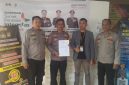 Aipda Hasan ditemani kuasa hukumnya melapor ke Polda Sulbar, dok.istimewa