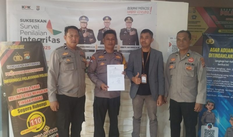 Aipda Hasan ditemani kuasa hukumnya melapor ke Polda Sulbar, dok.istimewa