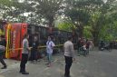 Bus Neo Trans terguling di Jalan Trans Sulawesi, Mamuju. dokumen istimewa